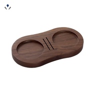 [neil_brown.]Wood Coffee Filter Tamper Holder Wooden Espresso Tamper Mat Stand Tamper Station Wooden