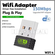 150Mbps 2.4G Mini USB Wifi 4 Receiver Antenna Wireless Adapter Network