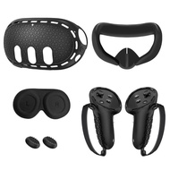 Silicone Protective Cover Kits for Meta Quest 3 VR Headset Face Cover Controller Protection Case for Meta Quest 3 Accessories