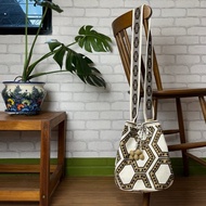 哥倫比亞製 單肩斜背包 單揹帶 Wayuu 編織手工包 白金