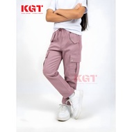 KGT Bamboo Slack Mini Cargo Kids Scuba Baggy Cutting 4 POCKETS KIDS Cargo Pants Seluar Getah Panjang