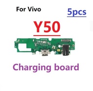 ชนิด C บอร์ดชาร์จยูเอสบีสำหรับ Vivo Y50เครื่องชาร์จสายแพชิ้นส่วนอะไหล่ที่เชื่อมต่อสายเคเบิลงอได้