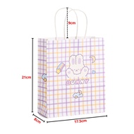 Paperbag Karakter Kartun Beruang Lucu Goodie Bag Motif Rabbit & Bear Tas Jinjing Serbaguna Bingkisan