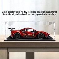 Acrylic Display Case Storage Box Dust Cover for Lego Ferrari 488GTE Sports Car Model 42125 Collectib