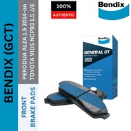 BENDIX GENERAL CT (db1820) FRONT BRAKE PAD PERODUA ALZA 1.5 2014-on TOYOTA VIOS NCP93 1.5 J/E