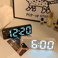 夜光镜面时钟 MM72 LED Digital Display Alarm Clock Desktop Tabletop Mirror Clock with Night Light, Electron