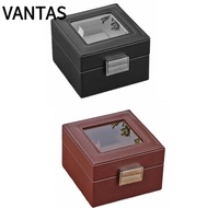 VANTAS Watch Storage Box, Leather Wood Watch Box, Portable 1 Watch Slot Watch Collection Box Gift