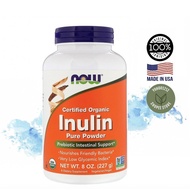NOW Foods, Certified Organic Inulin, Prebiotic Pure Powder, 227g | 454g