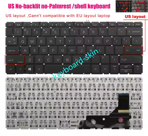 New US keyboard No-backlit for HP EliteBook 730 G7 G8,735G7 G8 ,830 G7 G8 ,835 G7 G8 series laptop