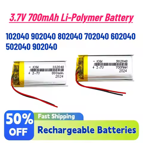 Grade A 902040 3.7V 700mAh Li-Polymer Battery 102040 902040 802040 702040 602040 502040 Rechargeable