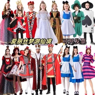 Alice in Wonderland Adult Children Performance Costume Drama Performance Costume Red White Peach Hea