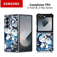 HP Casing Samsung Z Fold and Z Flip 7 6 5 4 3 DORAEMON RK461 Hybrid Case Rubber Aluminum Plate