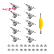 10 Pcs 29mm Fingerboard Trucks Finger Skateboard Deck with Nuts with Spanner Screwdriver for Finger 