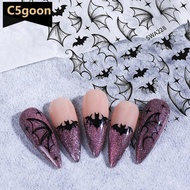 C5GOON Halloween Black Bat Nail Art Decals Black Bat Wings Ribbon Transparent Bat Evil's Wings Nail 