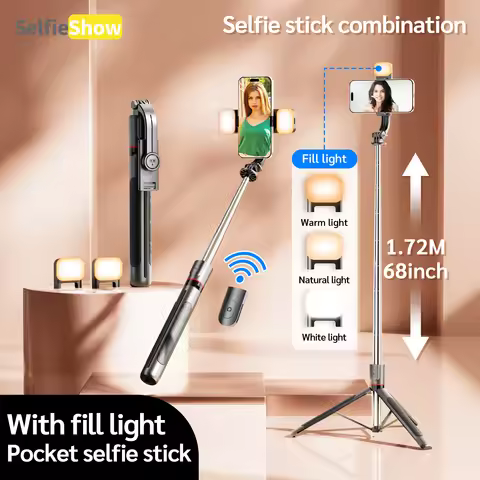 Selfieshow F15 Selfie Stick Tripod Extendable Pole Wireless Bluetooth Phone Holder for Smartphone Sh