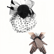 3pcs/Set Fascinators Hats And Lace Gloves Set For Women Fancy Tea Party Hats 2024 Elegant 1950s Kent