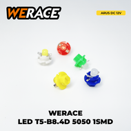 [WERACE] LED T5-B8.4D 5050 1SMD LIGHTS AUTOMOTIVE LAMPU INDIKATOR DASHBOARD SPEEDOMETER PANEL 12V