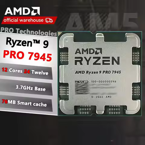 New AMD Ryzen™ 9 PRO 7945 3.7 GHz 12-Core 24-Thread CPU 5NM L3=64M 100-000000598 Socket AM5 but with