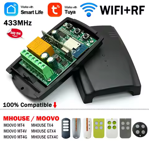 New Tuya Smart Switch Module 2CH WIFI Receiver For MHOUSE GTX4 TX3 TX4 GTX4C MOOVO MT4 MT4V MT4G 433