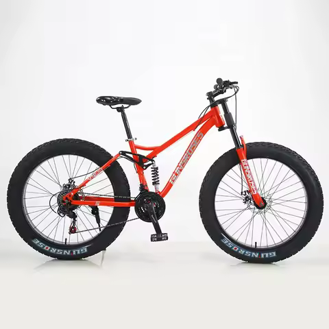 Wholesale High Quality Double Brake 7 Speed High Carbon Steel Frame Cycle Men Fat Bike Fat Tire Cycl