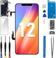 for iPhone 12/12 Pro Screen Replacement 6.1” with Ear Speaker Proximity Sensor, 12Pro 3D Touch LCD D