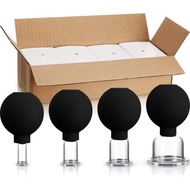 4 Pieces Glass Cupping Set Glass Silicone Cupping Cups Massage Vacuum Suction Cupping Cups for Body 