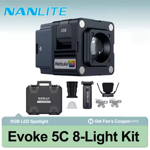 Nanlite Nanlux Evoke 5C 8-Light Kit RGB LED Spotlight Waterproof IP67 Video Light 1000-20000K CRI 98
