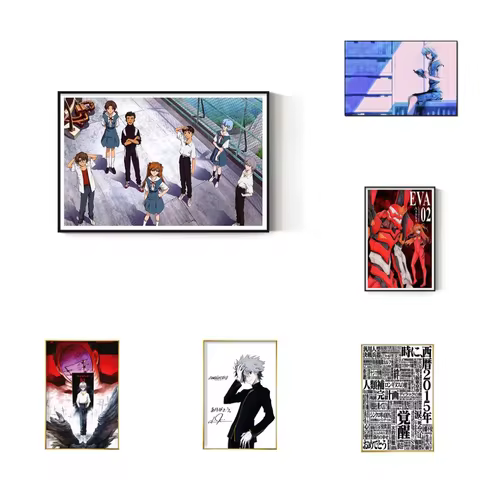 Neon Century Evangelion Final Animation Poster EVA Asuka Ayari 2D Frameless Canvas Painting Bedroom 