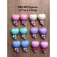 RM2.40/12 pieces : RS-807 - Resin - Belon - Ballon - Glossy - 1.7 cm x 2.3 cm