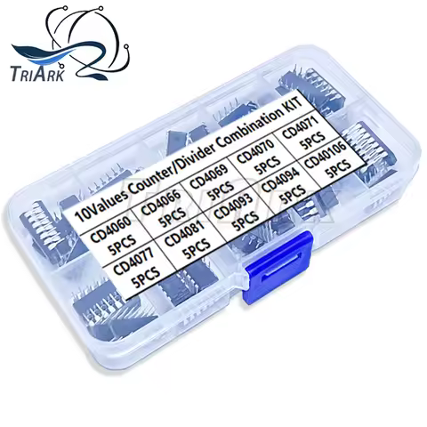 50PCS Integrated Circuit Counter/Divider Combination KIT CD4060 CD4066 CD4069 CD4070 CD4071 CD4077 C