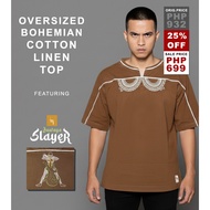 BUWAYA SLAYER : OVERSIZED BOHO COTTON LINEN TOP