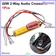 WARREEN 1Pcs Car Audio 2-Way Crossover, 80W 2-Way Frequency Division HiFi Frequency Divider, 4-8ohm 