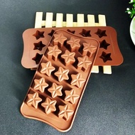 Ready Stock Quick Shipment 15-Pointed Star Silicone Chocolate Mold Ice Tray High Temperature Resista