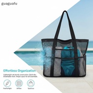 [guaguafu] Large Beach Bags Mesh Waterproof Sandproof Tote 2 Handles Gym Pool Storage Bag Convenient