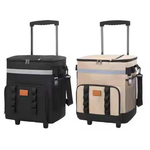 Rolling Cooler Cart Cooler Bag Insulated 35 L Lightweight Oxford Cloth Keep Pack