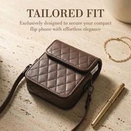 Genuine Leather Universal Folding Cell Phone Bag Clip Belt Buckle Holster for Samsung Galaxy Z Flip 