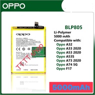 แบตเตอรี่ แท้ Oppo A53 2020 / A32 2020 / A73 2020 / A33 2020 / A53s / A74 5G F17 BLP805 5000mAh ประก