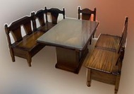 日式鄉村風 餐桌椅 五件組