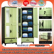 [Instant] Napolly Plastic Wardrobe Cabro 85 4 Rl 2ck Wardrobe 2 Door Rack Modern Minimalist Cabinet 