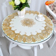 <PQ>1 PC Round Tablecloth Oil-proof Anti-scald Coffee Table Cloth Round Table Table Cover