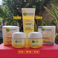 [3 PCS] GARNIER Light/Bright Complete Krim Siang + Malam + Sabun Muka