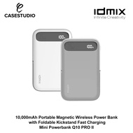 IDMIX 10,000mAh Portable Magnetic Wireless Power Bank with Foldable Kickstand Fast Charging Mini Powerbank Q10 PRO II