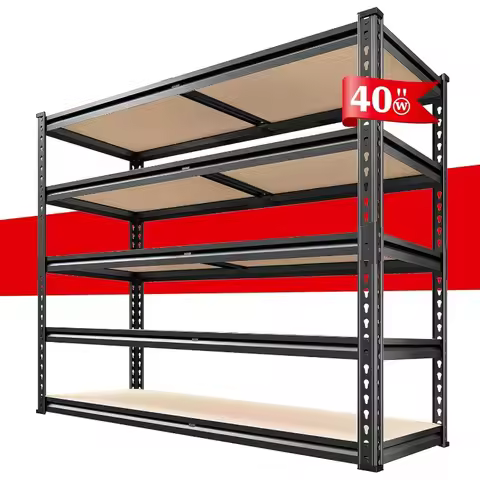 REIBII 2500LBS Garage Shelving 72''H Storage Shelves Heavy Duty Shelving 5 Tier Metal Shelves Garage