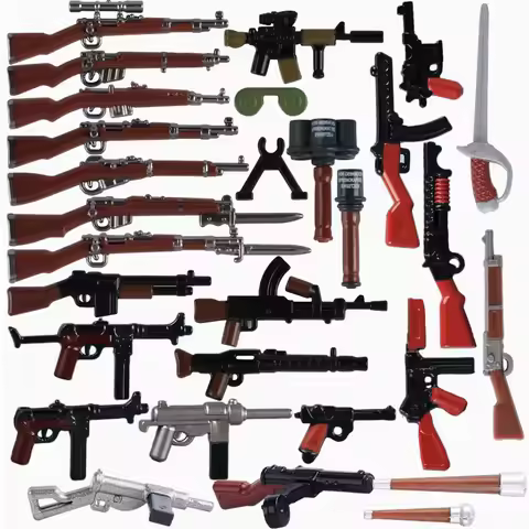 MOC WW2 Military Gun Weapons Building Blocks 98K Helmets Accessories Bricks Toys Boys Gift