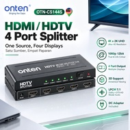 Onten CS144S HDMI 4 Port Splitter HDTV 4K30Hz 2K UHD for Monitor Projector Laptop PC