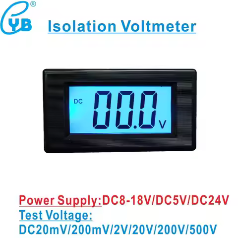 YB5135Di DC Voltage Meter Isolated Power Supply DC 8-18V 5V 24V LCD Digital Voltmeter DC 200mV 2V 20