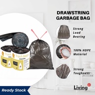 Drawstring Trash Bags 10L-15L Extra Thick | 200pcs Garbage Bag Roll | Plastic Sampah 45x45cm