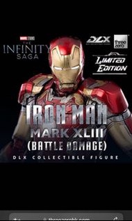 (出售) 現貨！100%全新 Threezero 1/12 DLX The Infinity Saga - ironman mk43 戰損 battle damage 會場版 最後一盒 (請注意拍賣陳