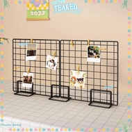 TEAKEMY Display Rack, Grid Frame Metal Storage Rack, Creative Grid with Base Jewelry Booth Rack For 