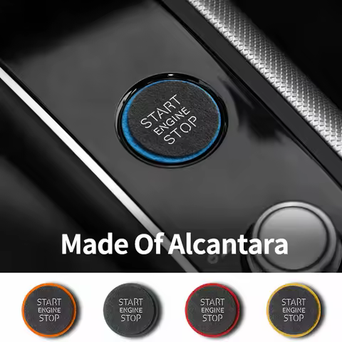 For Audi A4L A5 A6L Q5 Q3 A7 Q7 Made of Alcantara Engine Start Button Frame Cover Trim Sticker Decor